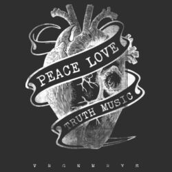 PEACE LOVE TRUTH MUSIC (HEART TATTOO) - W201 Premium Cotton Tote Design