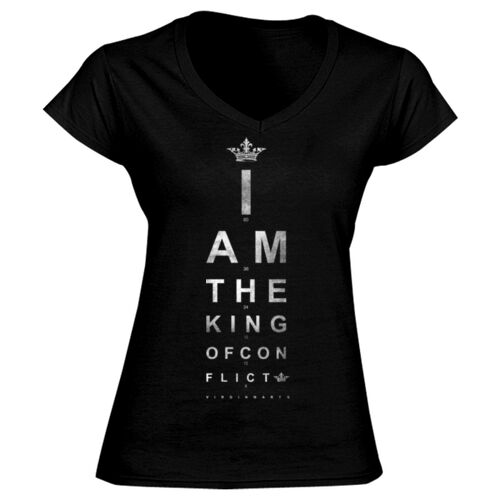 I AM THE KING OF CONFLICT - GD78 Softstyle® Ladies' V-Neck T-Shirt Thumbnail