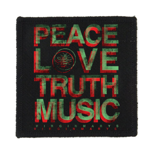 PEACE LOVE TRUTH MUSIC - PS01 8cm Square Sew-On Patch Thumbnail