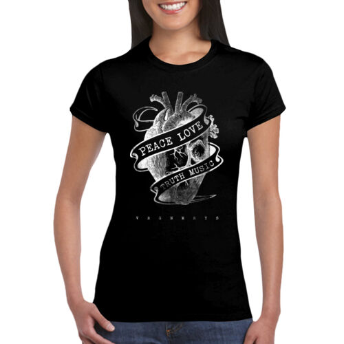 PEACE LOVE TRUTH MUSIC (HEART TATTOO) - GD72 Softstyle® Ladies' T-Shirt Thumbnail