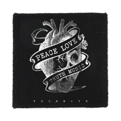 PEACE LOVE TRUTH MUSIC (HEART TATTOO) - PS01 8cm Square Sew-On Patch Thumbnail