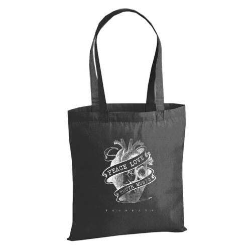 PEACE LOVE TRUTH MUSIC (HEART TATTOO) - W201 Premium Cotton Tote Thumbnail