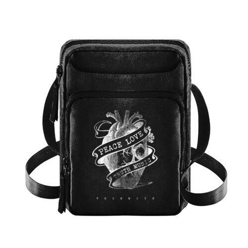 PEACE LOVE TRUTH MUSIC (HEART TATTOO) - BG30 Across Body Bag Thumbnail
